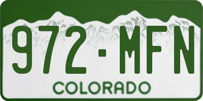 CO license plate 972MFN