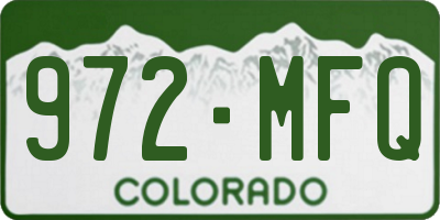 CO license plate 972MFQ