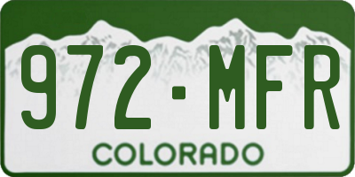 CO license plate 972MFR