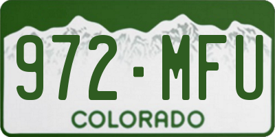 CO license plate 972MFU