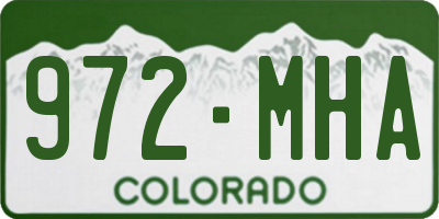 CO license plate 972MHA