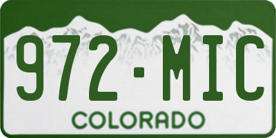CO license plate 972MIC