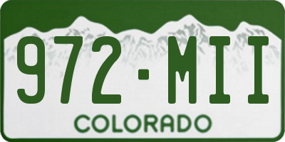 CO license plate 972MII