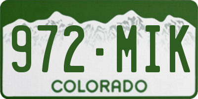 CO license plate 972MIK