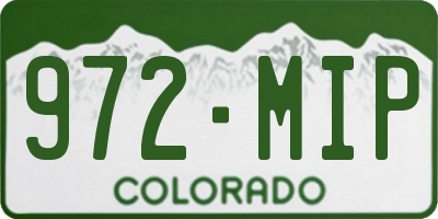 CO license plate 972MIP