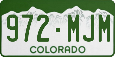 CO license plate 972MJM