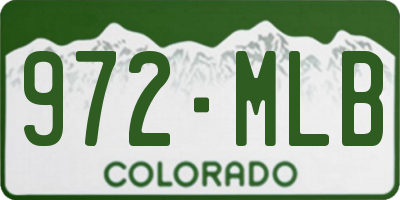 CO license plate 972MLB