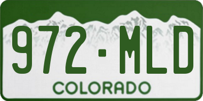 CO license plate 972MLD