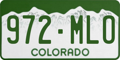 CO license plate 972MLO