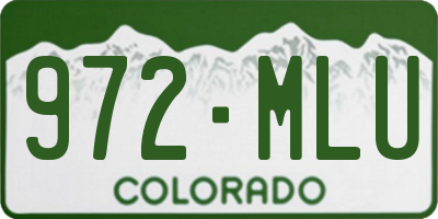 CO license plate 972MLU