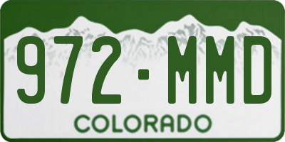 CO license plate 972MMD