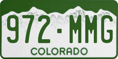CO license plate 972MMG