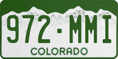 CO license plate 972MMI