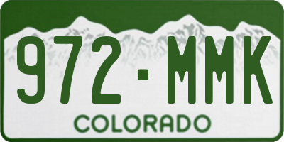 CO license plate 972MMK