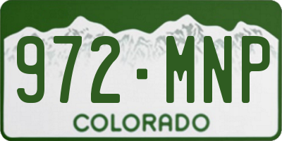 CO license plate 972MNP