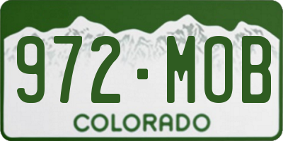 CO license plate 972MOB