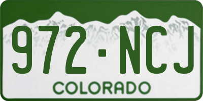 CO license plate 972NCJ