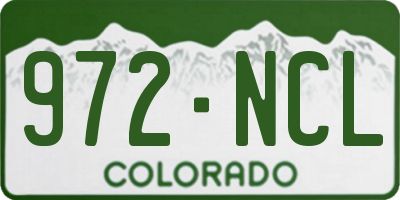 CO license plate 972NCL