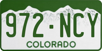 CO license plate 972NCY