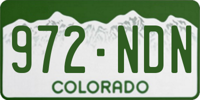 CO license plate 972NDN