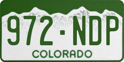 CO license plate 972NDP