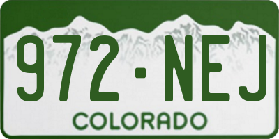 CO license plate 972NEJ