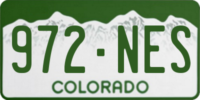 CO license plate 972NES