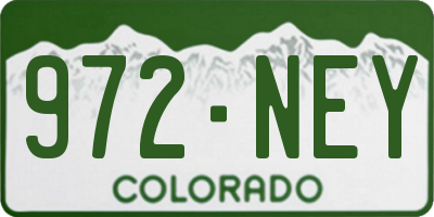 CO license plate 972NEY