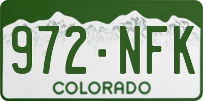CO license plate 972NFK