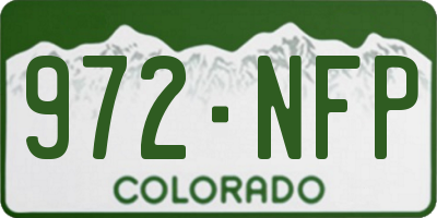 CO license plate 972NFP