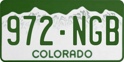 CO license plate 972NGB