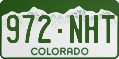 CO license plate 972NHT