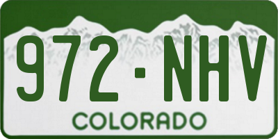CO license plate 972NHV