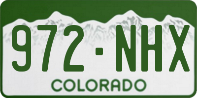 CO license plate 972NHX
