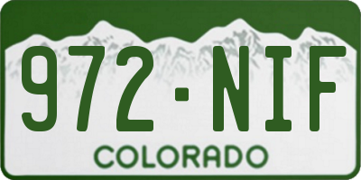 CO license plate 972NIF