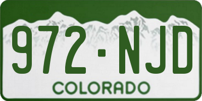 CO license plate 972NJD