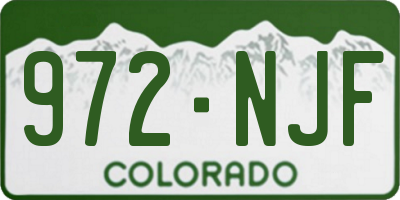 CO license plate 972NJF