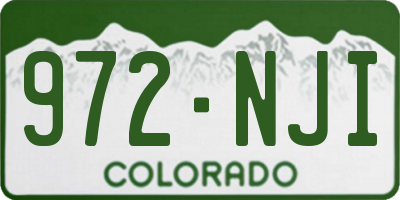 CO license plate 972NJI