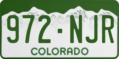 CO license plate 972NJR