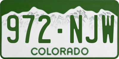CO license plate 972NJW
