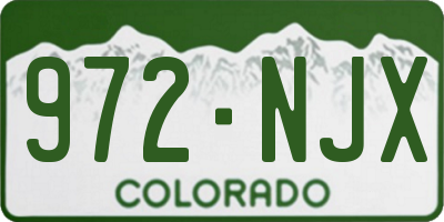 CO license plate 972NJX