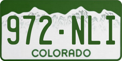 CO license plate 972NLI