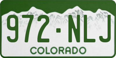 CO license plate 972NLJ
