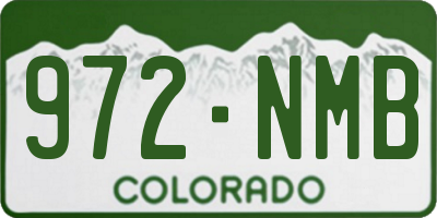 CO license plate 972NMB
