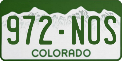 CO license plate 972NOS