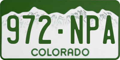 CO license plate 972NPA