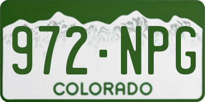 CO license plate 972NPG