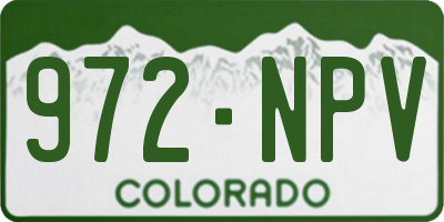 CO license plate 972NPV