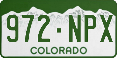 CO license plate 972NPX
