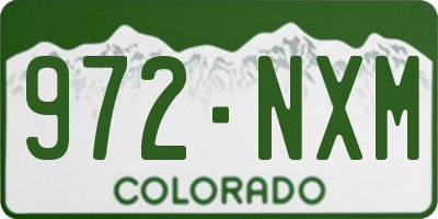 CO license plate 972NXM